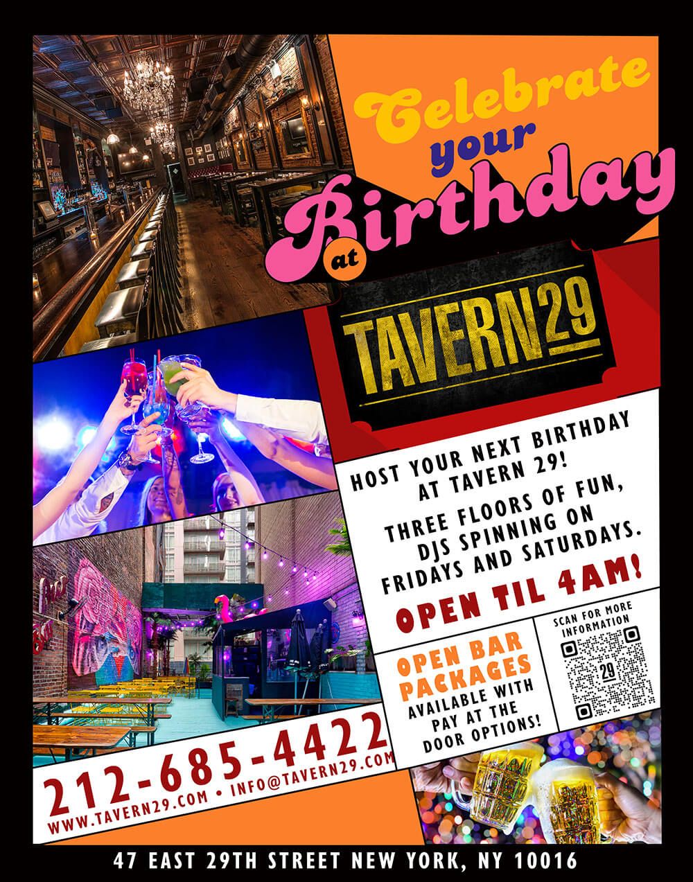 HOST YOUR NEXT BIRTHDAY AT TAVERN 29!